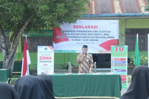 Apel Deklarasi Pencanganan Pembangunan ZI MTsN 1 Aceh Tamiang